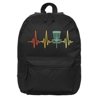 Cool Heartbeat Disc Golf Lovers with Flying Disc 16 in Basic Backpack