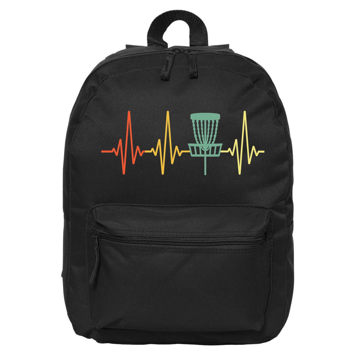 Cool Heartbeat Disc Golf Lovers with Flying Disc 16 in Basic Backpack