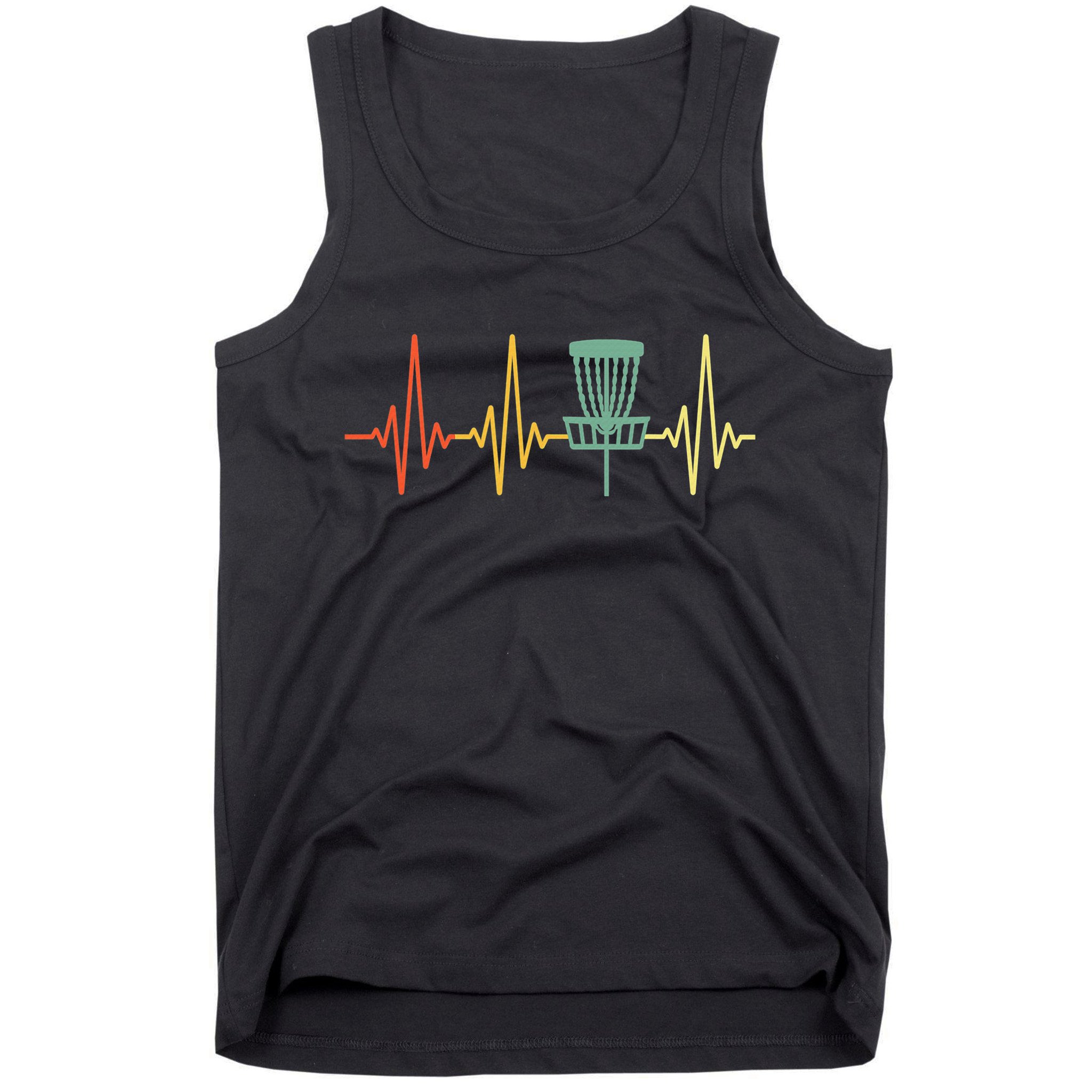Cool Heartbeat Disc Golf Lovers with Flying Disc Tank Top