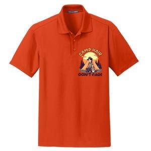 Camp Hair Dont Care Design Funny Camping Gift Dry Zone Grid Polo