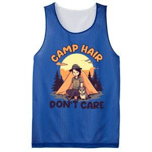 Camp Hair Dont Care Design Funny Camping Gift Mesh Reversible Basketball Jersey Tank