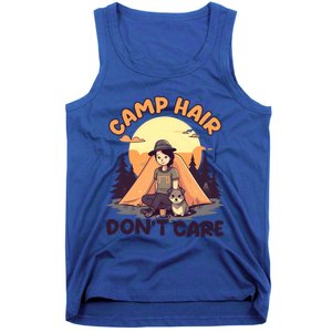 Camp Hair Dont Care Design Funny Camping Gift Tank Top