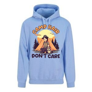 Camp Hair Dont Care Design Funny Camping Gift Unisex Surf Hoodie