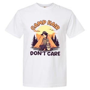 Camp Hair Dont Care Design Funny Camping Gift Garment-Dyed Heavyweight T-Shirt