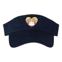 Cute Hamster Design Retro Heart Shape Vintage Valucap Bio-Washed Visor