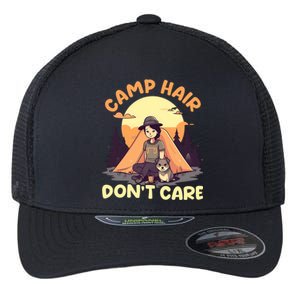 Camp Hair Dont Care Design Gift Flexfit Unipanel Trucker Cap