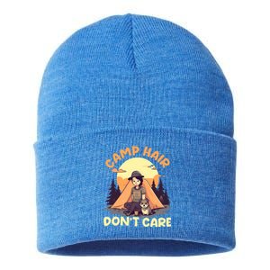 Camp Hair Dont Care Design Gift Sustainable Knit Beanie