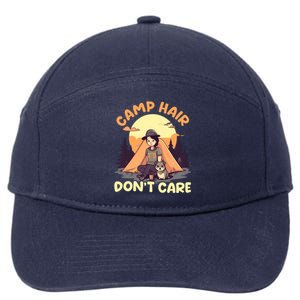 Camp Hair Dont Care Design Gift 7-Panel Snapback Hat