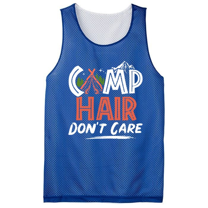 Camp Hair Dont Care Funny Camping Camper Gift Mesh Reversible Basketball Jersey Tank