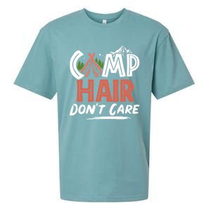 Camp Hair Dont Care Funny Camping Camper Gift Sueded Cloud Jersey T-Shirt