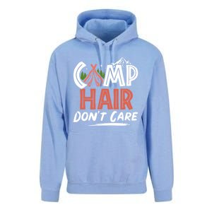 Camp Hair Dont Care Funny Camping Camper Gift Unisex Surf Hoodie