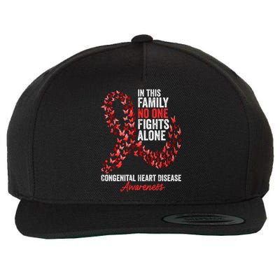 Congenital Heart Disease Awareness Month Red Ribbon Gift Wool Snapback Cap