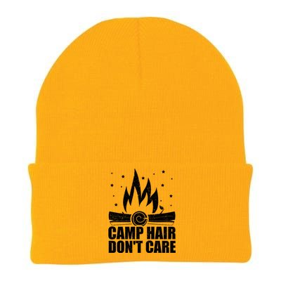 Camp Hair Dont Care Funny Camping Gift Meaningful Gift Knit Cap Winter Beanie