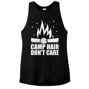 Camp Hair Dont Care Funny Camping Gift Meaningful Gift Ladies PosiCharge Tri-Blend Wicking Tank