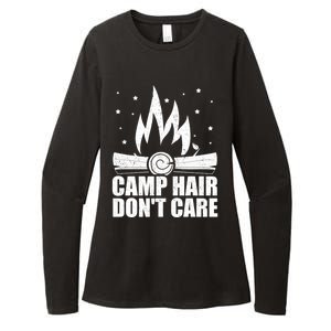 Camp Hair Dont Care Funny Camping Gift Meaningful Gift Womens CVC Long Sleeve Shirt