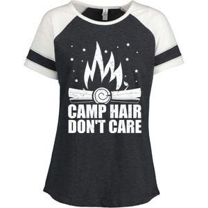 Camp Hair Dont Care Funny Camping Gift Meaningful Gift Enza Ladies Jersey Colorblock Tee