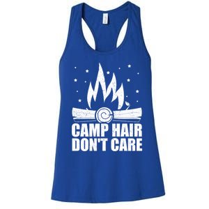 Camp Hair Dont Care Funny Camping Gift Meaningful Gift Women's Racerback Tank