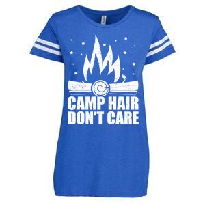 Camp Hair Dont Care Funny Camping Gift Meaningful Gift Enza Ladies Jersey Football T-Shirt