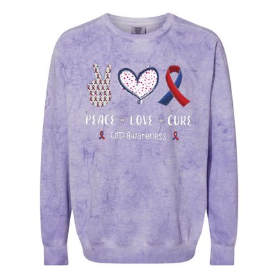 Coronary Heart Disease Ribbon Chd Awareness Month Gift Colorblast Crewneck Sweatshirt