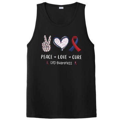 Coronary Heart Disease Ribbon Chd Awareness Month Gift PosiCharge Competitor Tank