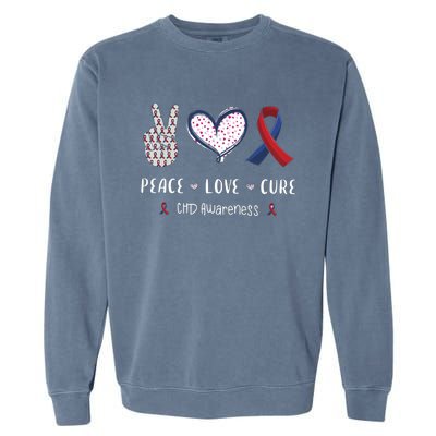 Coronary Heart Disease Ribbon Chd Awareness Month Gift Garment-Dyed Sweatshirt