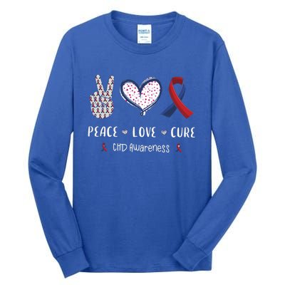 Coronary Heart Disease Ribbon Chd Awareness Month Gift Tall Long Sleeve T-Shirt