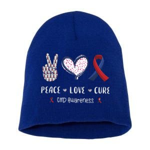 Coronary Heart Disease Ribbon Chd Awareness Month Gift Short Acrylic Beanie