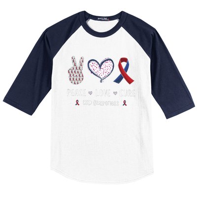 Coronary Heart Disease Ribbon Chd Awareness Month Gift Baseball Sleeve Shirt