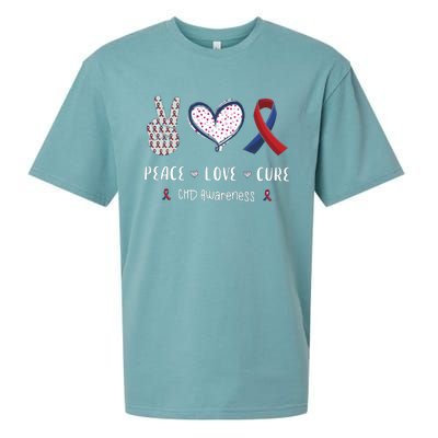 Coronary Heart Disease Ribbon Chd Awareness Month Gift Sueded Cloud Jersey T-Shirt