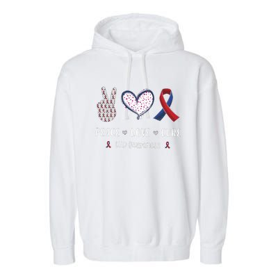 Coronary Heart Disease Ribbon Chd Awareness Month Gift Garment-Dyed Fleece Hoodie