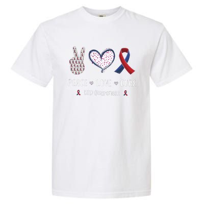 Coronary Heart Disease Ribbon Chd Awareness Month Gift Garment-Dyed Heavyweight T-Shirt