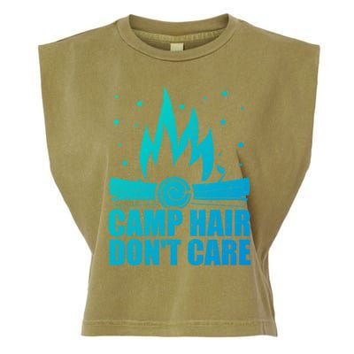 Camp Hair Dont Care Funny Camping Gift Meaningful Gift Garment-Dyed Women's Muscle Tee