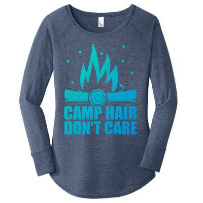 Camp Hair Dont Care Funny Camping Gift Meaningful Gift Women's Perfect Tri Tunic Long Sleeve Shirt