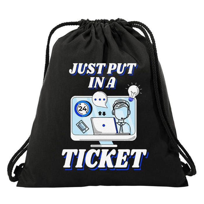 Computer Help Desk Support Tech It Troubleshooting Service Drawstring Bag