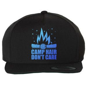 Camp Hair Dont Care Funny Camping Gift Meaningful Gift Wool Snapback Cap