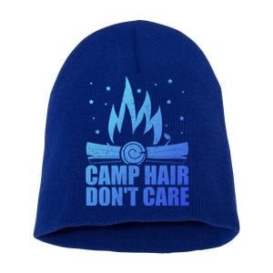 Camp Hair Dont Care Funny Camping Gift Meaningful Gift Short Acrylic Beanie