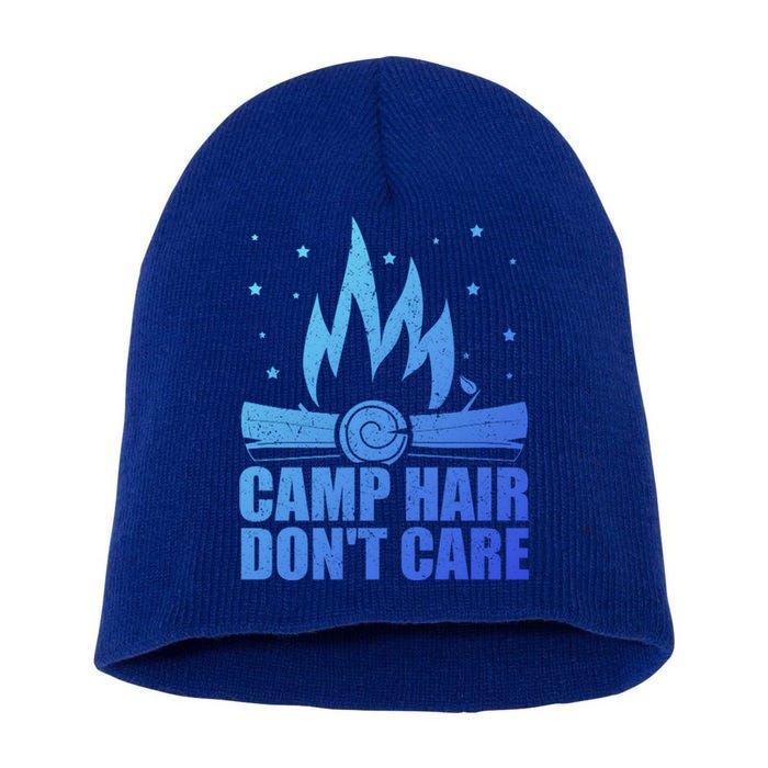 Camp Hair Dont Care Funny Camping Gift Meaningful Gift Short Acrylic Beanie