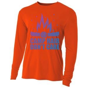 Camp Hair Dont Care Funny Camping Gift Meaningful Gift Cooling Performance Long Sleeve Crew