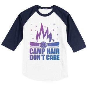 Camp Hair Dont Care Funny Camping Gift Meaningful Gift Baseball Sleeve Shirt