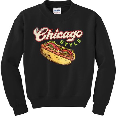 Chicago Hot Dog Hotdog Tourist Summer Souvenir Travel Kids Sweatshirt