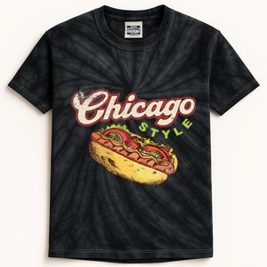 Chicago Hot Dog Hotdog Tourist Summer Souvenir Travel Kids Tie-Dye T-Shirt