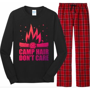 Camp Hair Dont Care Funny Camping Gift Meaningful Gift Long Sleeve Pajama Set