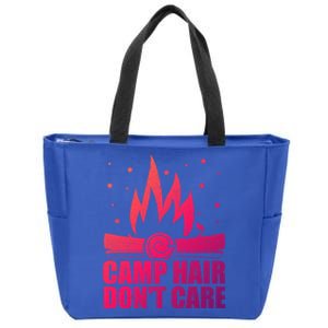 Camp Hair Dont Care Funny Camping Gift Meaningful Gift Zip Tote Bag