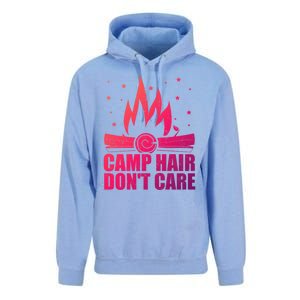 Camp Hair Dont Care Funny Camping Gift Meaningful Gift Unisex Surf Hoodie