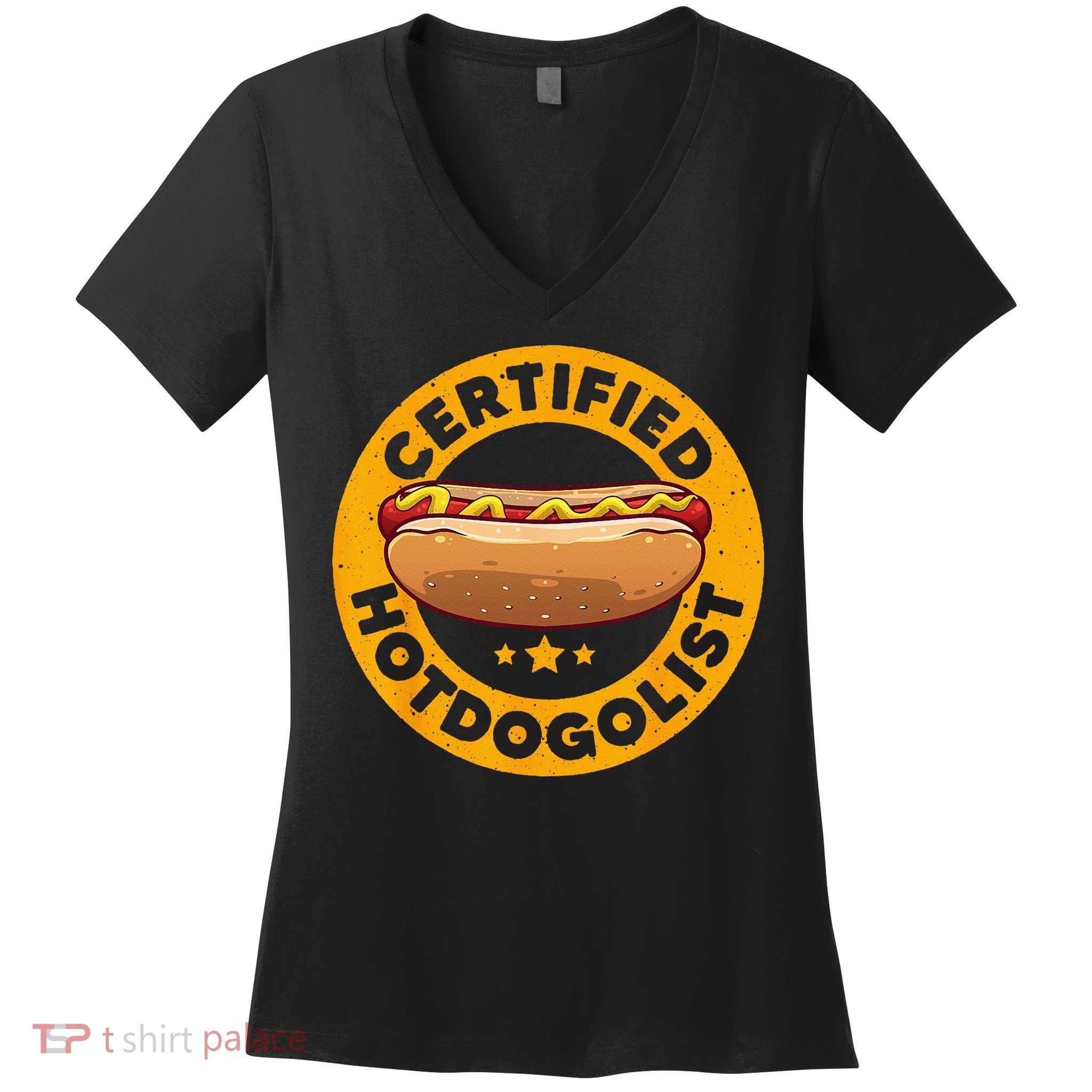 Cool Hot Dog Design For Sausage Hot Dog Lover Women's V-Neck T-Shirt