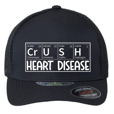Crush Heart Disease Awareness Periodic Table Chd Awareness Flexfit Unipanel Trucker Cap
