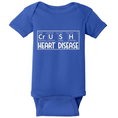 Crush Heart Disease Awareness Periodic Table Chd Awareness Baby Bodysuit