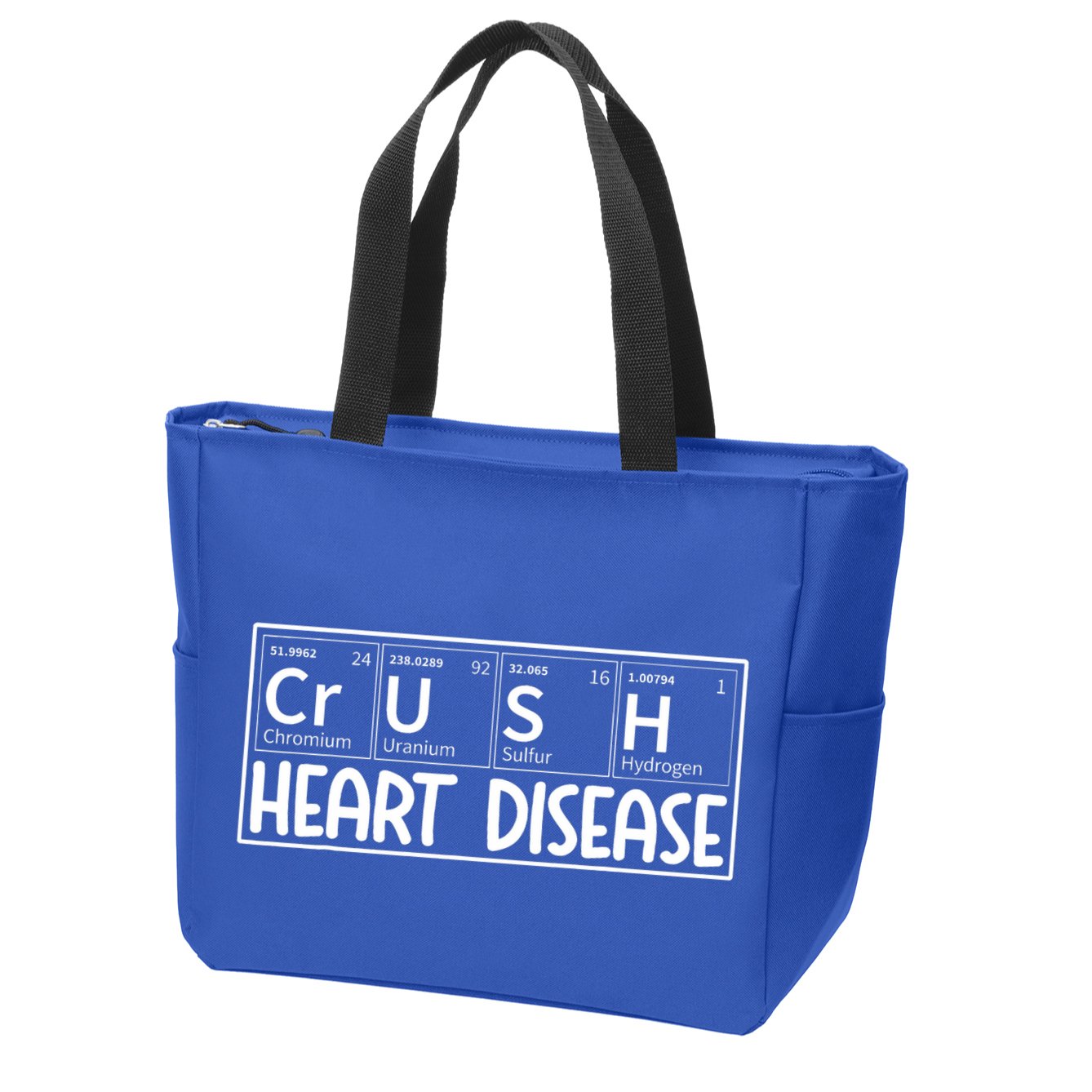 Crush Heart Disease Awareness Periodic Table Chd Awareness Zip Tote Bag