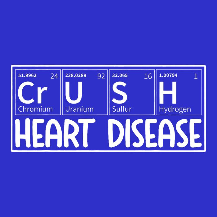Crush Heart Disease Awareness Periodic Table Chd Awareness Zip Tote Bag