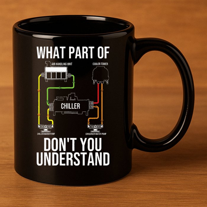 Cool HVAC Design For Air Conditioning Ventilation 11oz C Handle Ceramic Mug